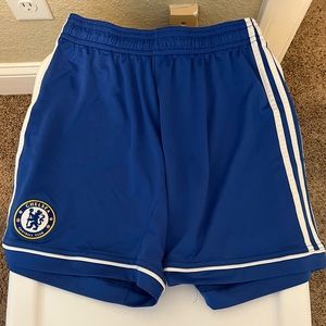 Chelsea FC men’s Adidas shorts size large. Home Kit.